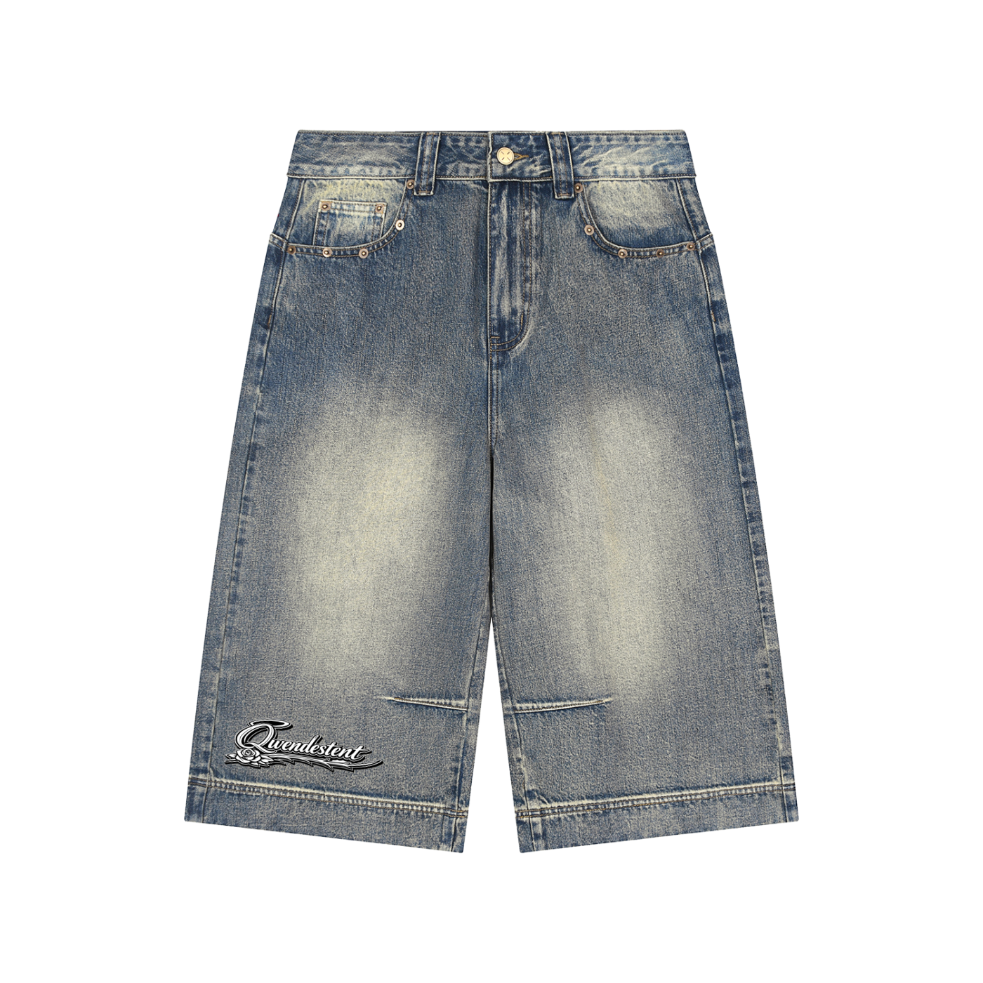 Vintage Wash Baggy Denim Shorts