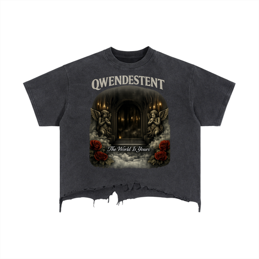 Vintage Wash Boxy Distressed Hem T-Shirt