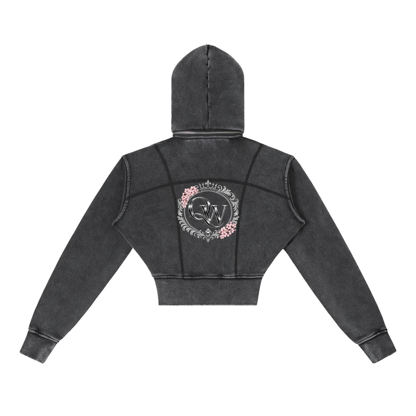 Vintage Washed Cropped Fleece Hoodie